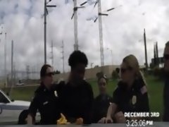 A big titty female officer with a big ass is riding a huge black cock in public!