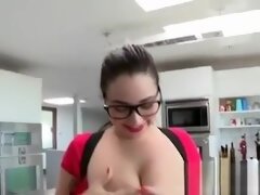 Busty Babe Show Her Huge Boobs In-front Of Her Boyfriend