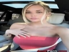 Bold Girl Shows Her Perfect Tits At The Traffic Light