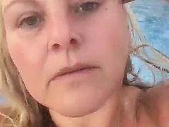 Kitty Queen - Just Nude Swimming - Blonde BBW MILF swimming in the pool