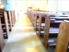 Mysterious Woman masturbates inside the Church