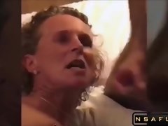 Screaming MILF fucked in the ass in gangbang