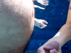 Girl pulling my cock underwater
