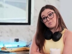 Step daughter Leana Lovings Uses Natural Big Tits to Helps