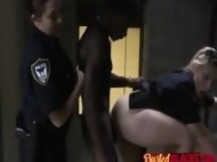 Slutty babes in cop uniforms caught a black guy after being unrespectful with the law.