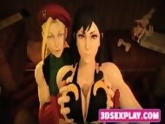 Sexy 3D Girls with Gorgeous Body Sucks and Rides on a Huge Thick Dick