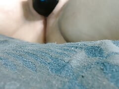 Close up mom using vibrator on wet pussy