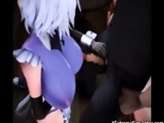 Nice 3D big tits hentai licked well