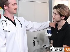 Ryan Kneeds feels hot and quite aroused seeing the doctor on duty Nate Stetson