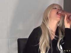 Hot Blonde Milf Sucks A Gloryhole Cock And Gets Facialized