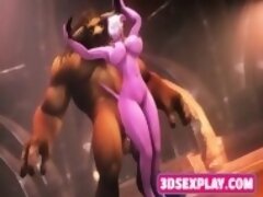 World of Warcraft 3D Draenei with Huge Round Titty Fucked