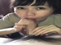 Pretty Milf Eating Chicken At Home