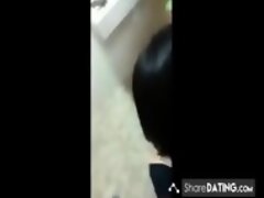 Brazilian Slut Sucks 3 Cocks in Toilet