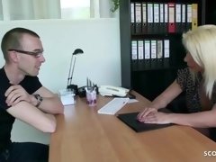 German Mature Seduce Young Guy to Fuck at job interview